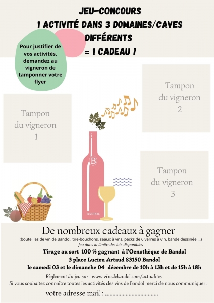 Règlement du jeu-concours : Le Week end des vins de Bandol - Le 03 et  4 décembre 2022